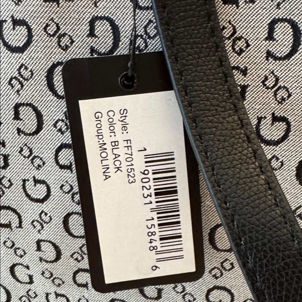 NEW! GUESS Signature Monogram Tote in Black and Gray - Picture 6 of 14